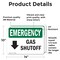 Signmission Gas Shutoff (Down Arrow) With Symbol, 14 in W x Rectangle, Vinyl Decal OS-2PACK-EM-D-1014-L-10387 - alternate 4
